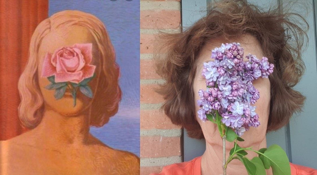 Untiled (Woman's face covered by a rose), René Magritte, 1965, collection privée. 