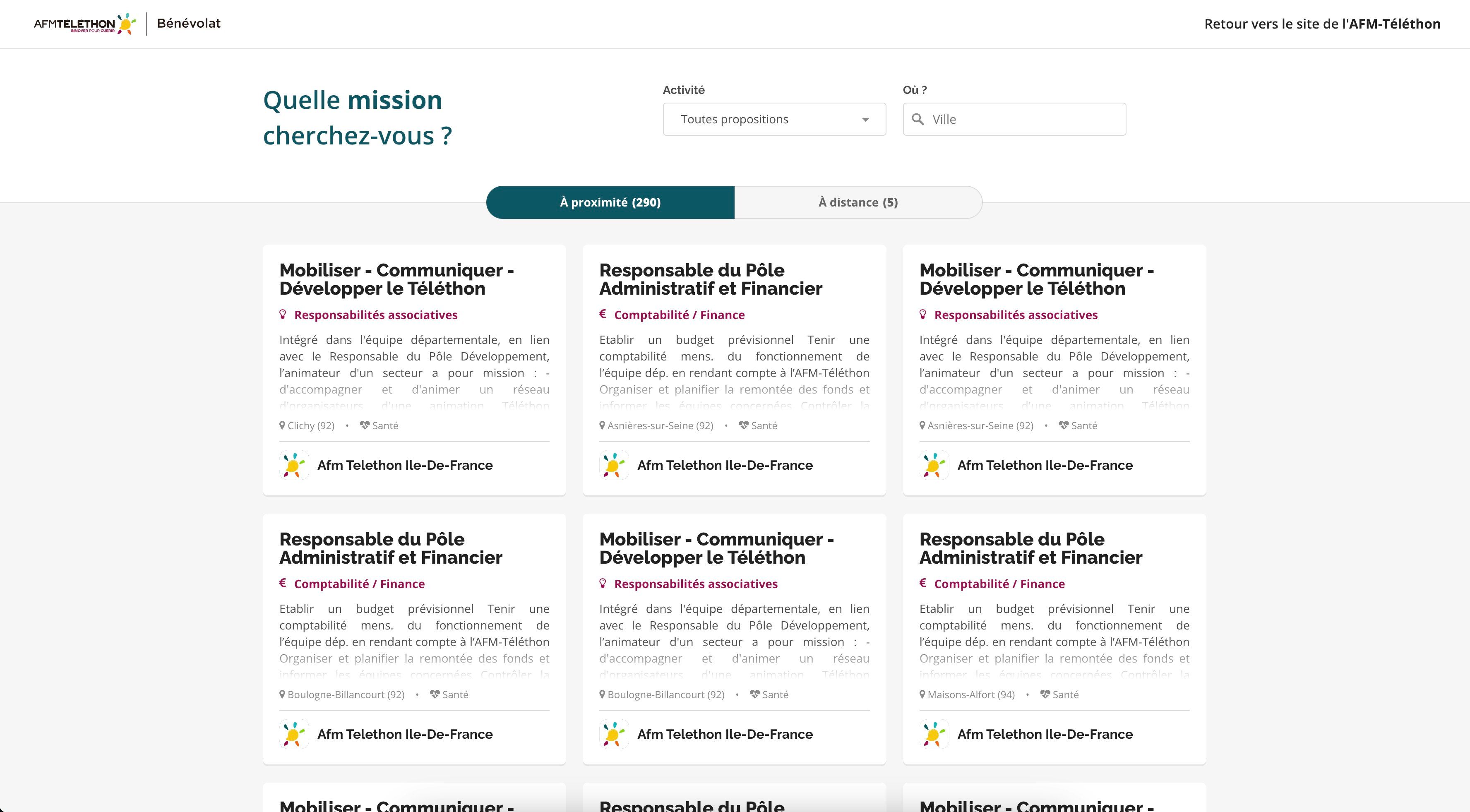 Plateforme d'engagement du Téléthon